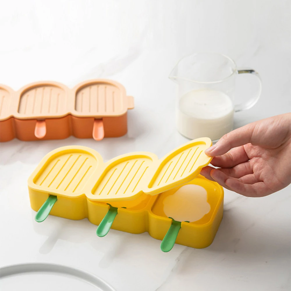 

Silicone Ice-cream Popsicle Box Food Grade Silicone Home-made Ice Cream Popsicle Mold 1pcs Cake Mould For Summer Party 2023
