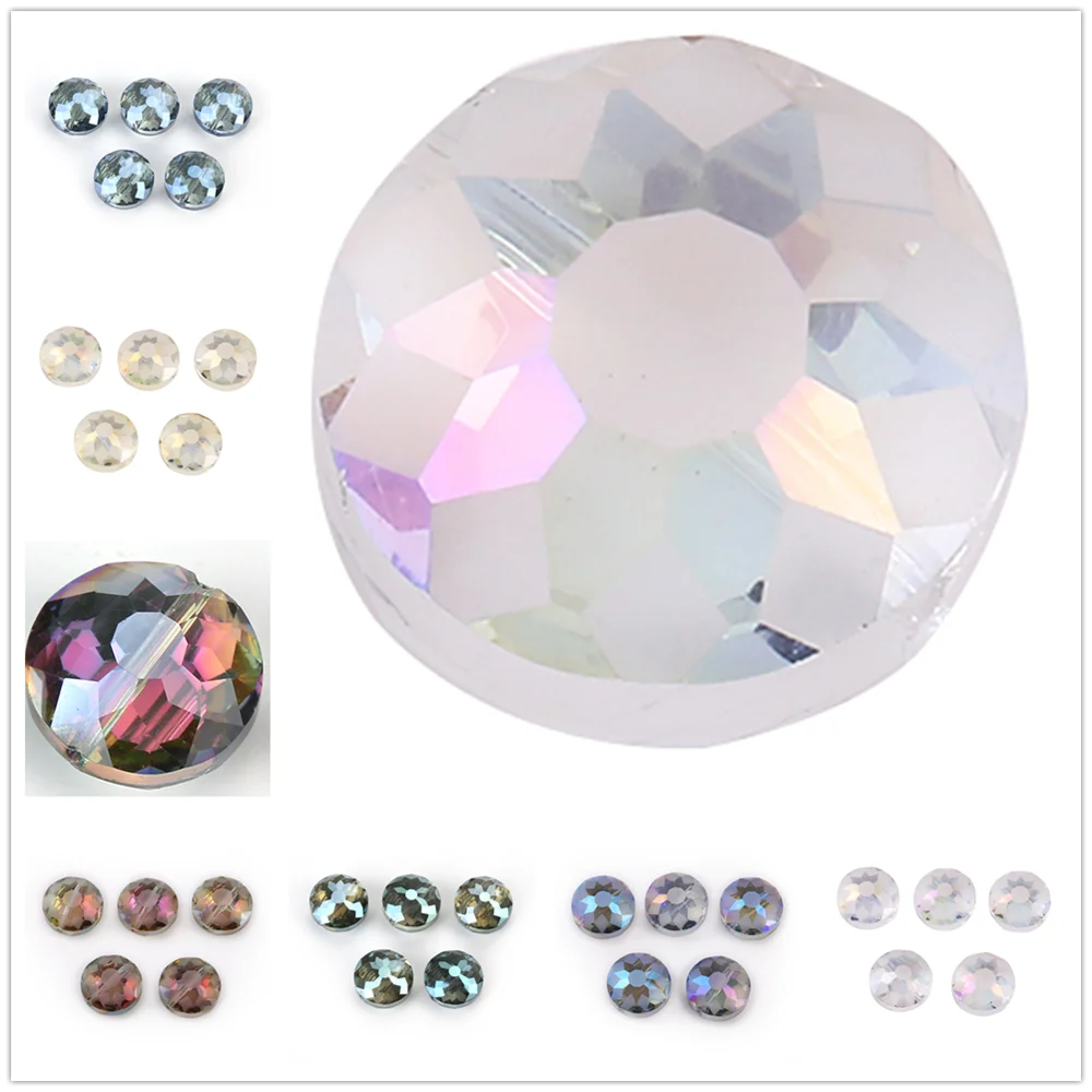 

10Pcs 14mm 18mm Diy Crafts Jewelry Making Faceted Loose Beads Spacer Bead Crystal Glass Rondelle Frosted Findings