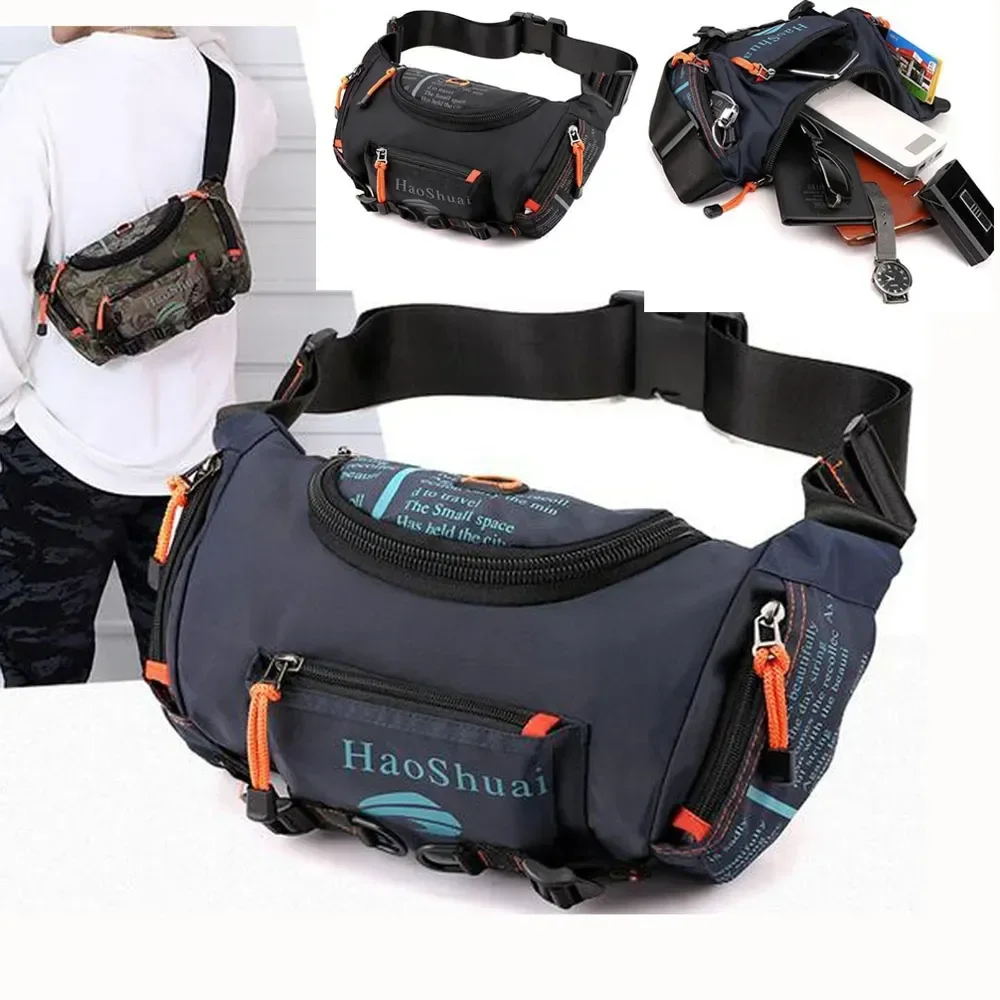 

Bags Large Waist Men's Chest Capacity Top Sling Messenger Quality Oxford Belt Pack Bag Waterproof Bum Shoulder Travel Fanny