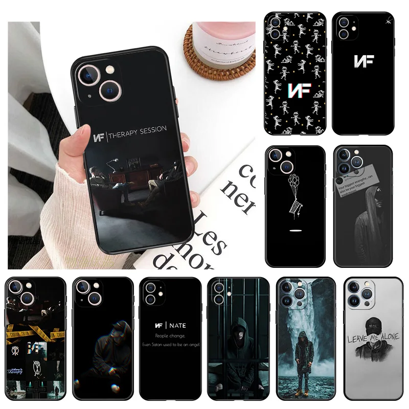 

Black Silicone NF Rapper Phone Case for iphone 14ProMax 13 11 12 Pro XS Max Mini XR SE 2022 8 7 14 Plus X Soft Matte Cover