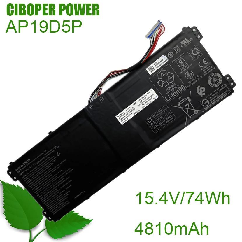 CIBOPER POWER Original Laptop Battery AP19D5P 15.4V/4810mAh/74Wh For ConceptD CN315 Pro Ezel CC314 Notebook