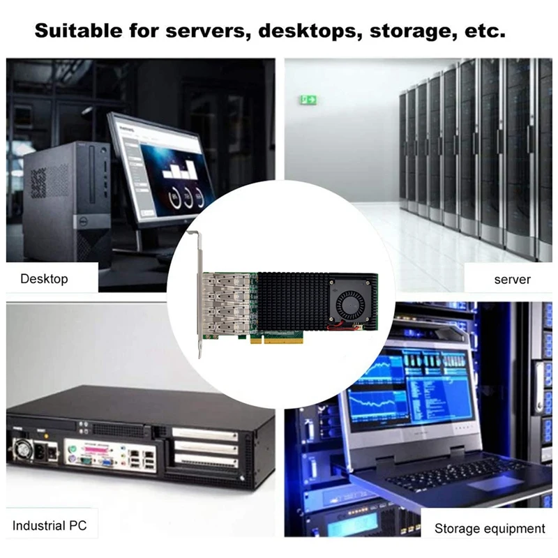 

10-гигабитная оптическая Серверная сетевая карта E10G42BTDA, оптическая Серверная сетевая карта 4X10G SFP + оптический LC интерфейс