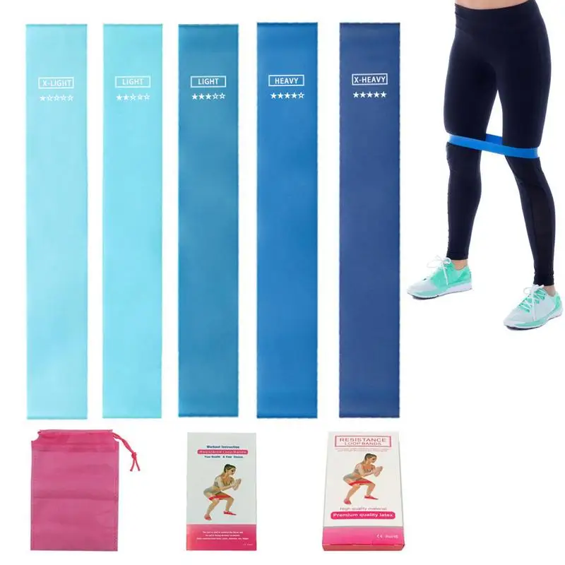 

5 шт., Нескользящие силиконовые ленты для фитнеса, с сумочкой