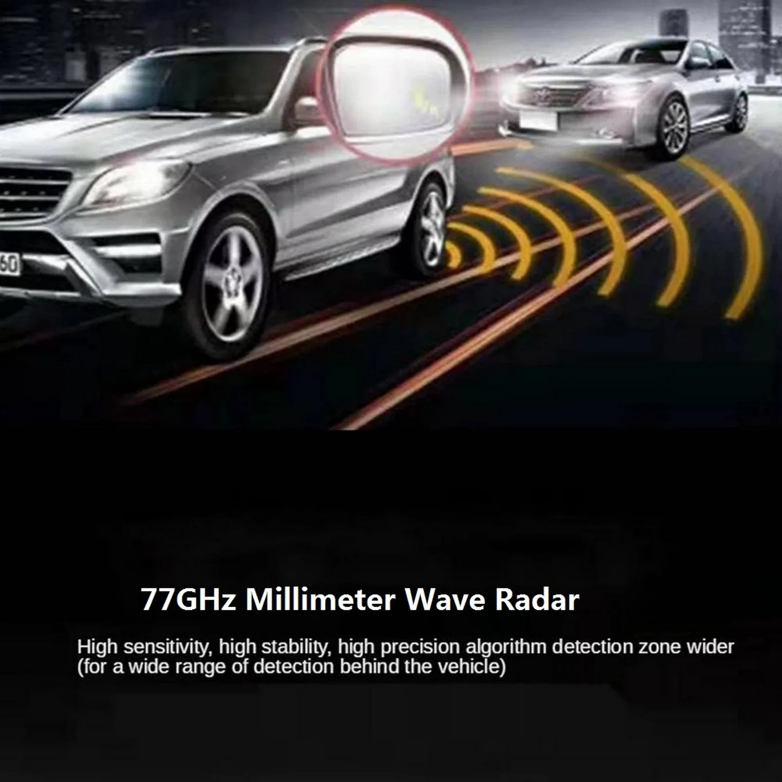 

Car ​Blind Spot Monitor System 77Ghz Millimeter Wave Radar BSD Blind Spot Detection System Radar Distance Assist Lane Changing