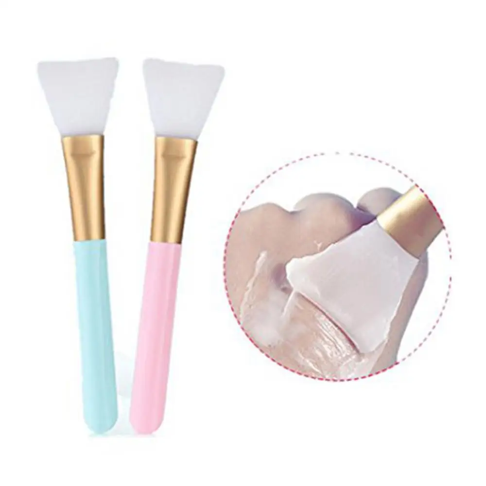 

2Pcs DIY Silicone Facial Mud Mask Brush Stirring Stick Makeup Applicator Tool Facial Mask Brushes Flat Brush Head Skin-friendly