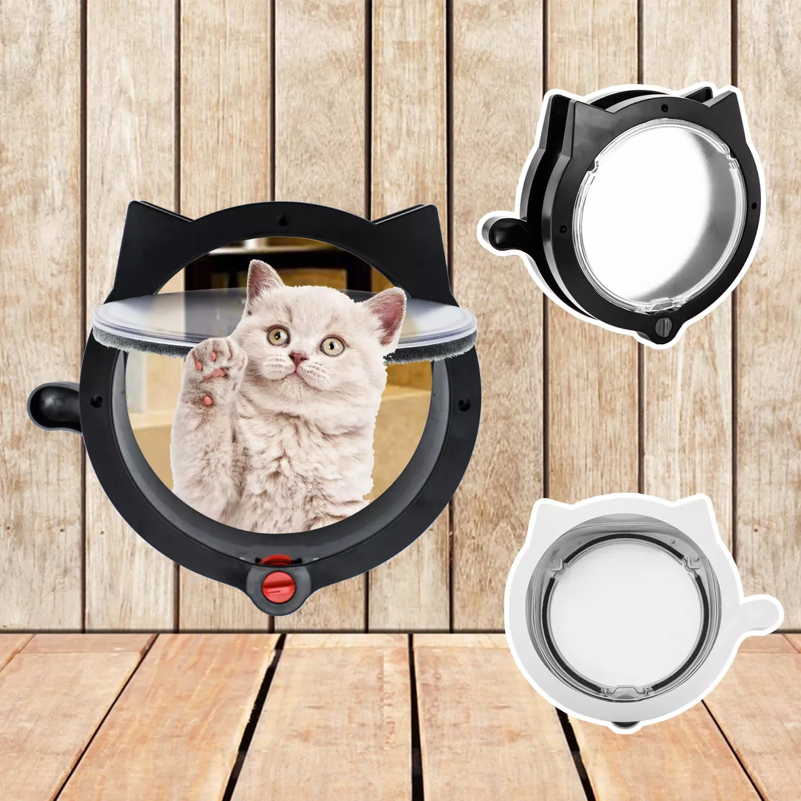 

Door Small Cat Dog Flap Door With Security Lock Kitten Entry Exit Adjustable Pets Interior Exterior Door Pet Supplies