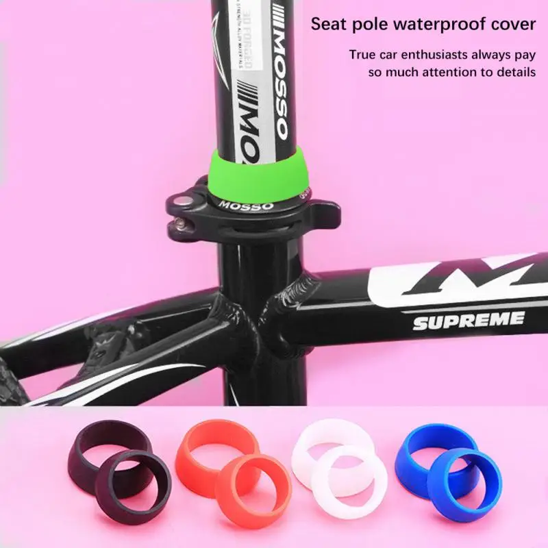 1Pc Bicycle Seat Post Rubber Ring Dust Cover Cycling Silicone Waterproof Mountain Bike Seatpost Protective Gear Accessories