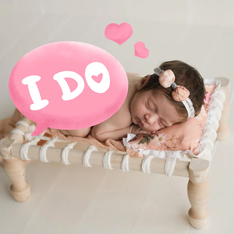 Hand-made Bed Baby Retro Wooden Crib Photography Props Photo Studio Newborn Photo Shooting Auxiliary Modeling Accessories