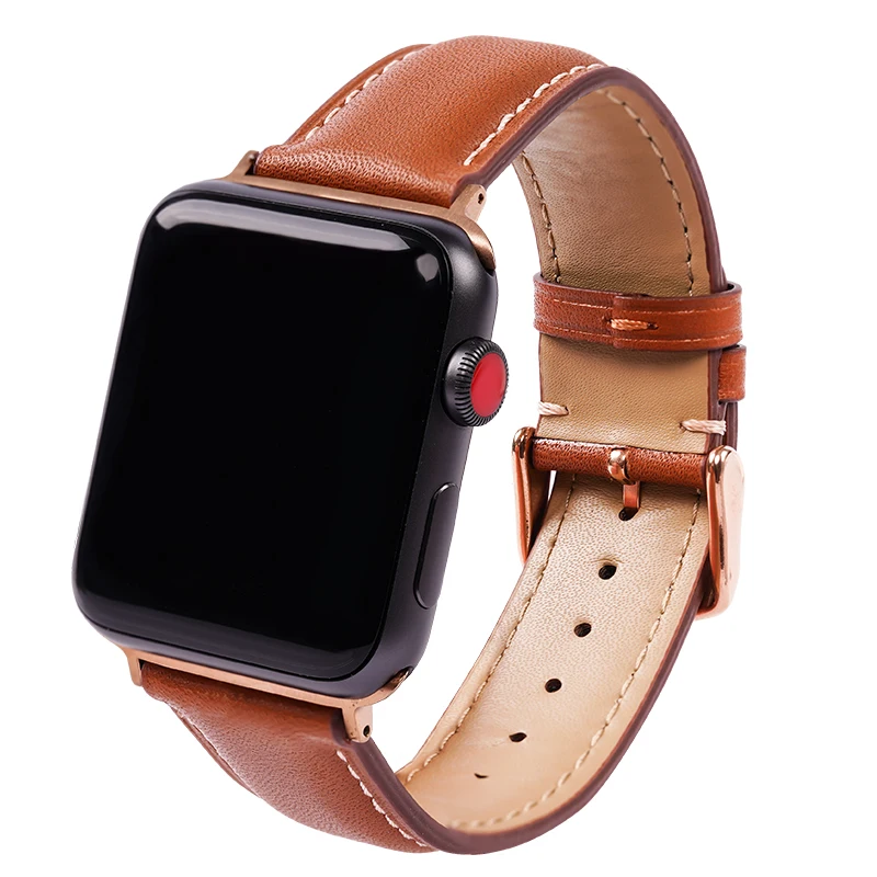 Professional High Quality  Genuine Leather 42mm 38mm 44mm 40mm Watch Band Suitable for Apple Watch Series 2 3 4 5 iWatch Strap