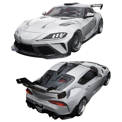 Комплект широкого кузова в стиле робота для Toyota Supra A90, передний и задний бампер, боковые юбки, спойлер, комплект кузова капота 2021-2023