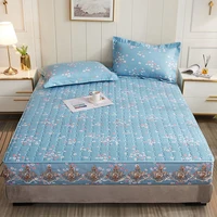 lace edge quilted thickened bed spreads waterproof mattress cover three piece set all inclusive with dustproof bed skirt