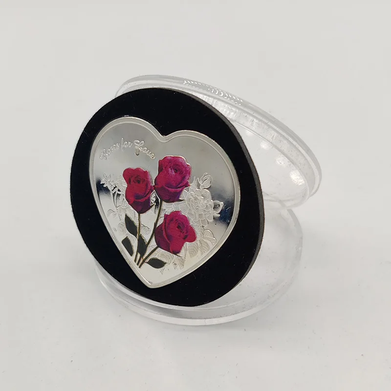 1 шт. монета в форме сердца Золотая/Серебряная коллекция монет сувенир