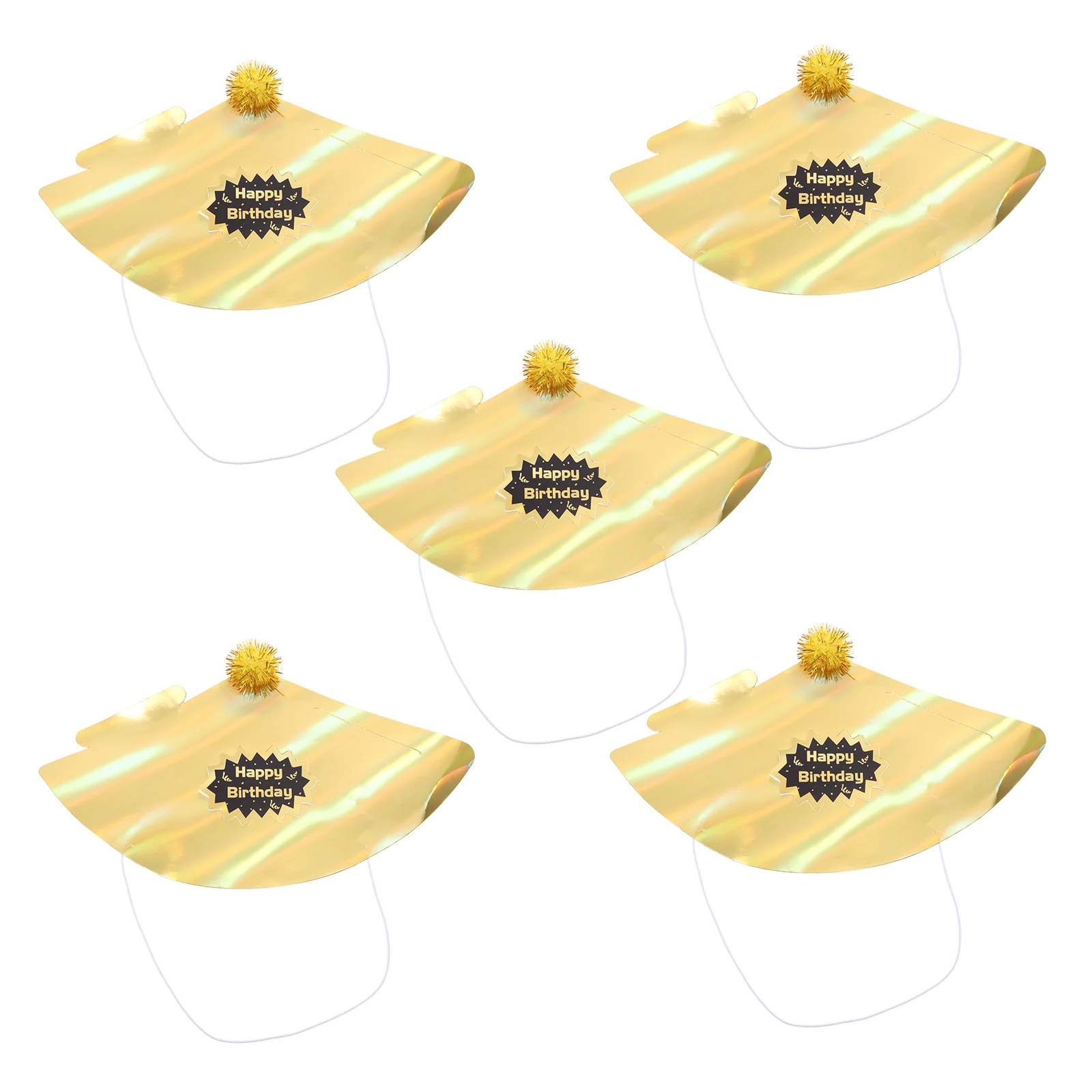 

5 Pcs Fur Ball Birthday Hat Kids Tiara Birthday Cone Hat Headband Baby Princess Tiara Paper Birthday Party Cone Accessories