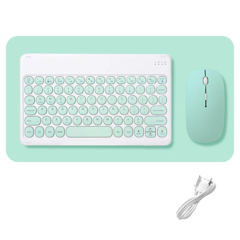 

Набор с беспроводной клавиатурой и мышью, набор с круглыми клавиатурой и мышью, с поддержкой Bluetooth, иврит, испанский, французский, корейский ...