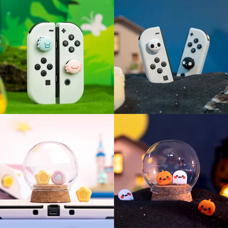 

Dinosaur Monster Silicone Soft Thumb Stick Grip Cap Protective Cover For Switch Oled NS Lite Joy-con Controller Thumbstick Case