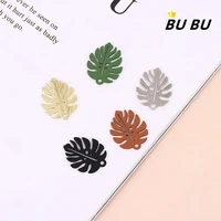 10pcs turtle leaf alloy pendant simple style three dimensional craft earrings necklace jewelry diy production materials charm