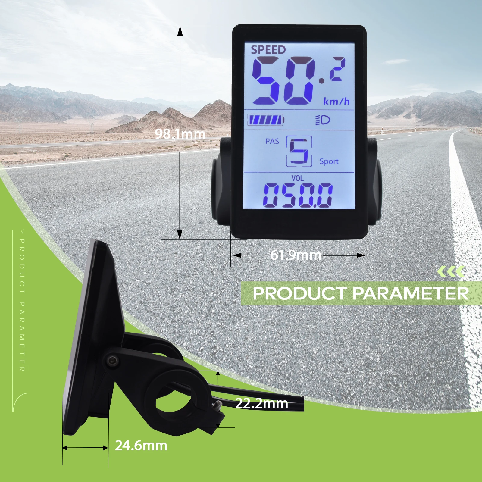 M6H электрический велосипед компьютер велосипедный спидометр 24 В/36 В/48 В/60 В