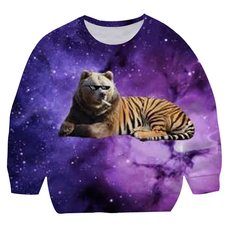 

Tiger fashion Hoodies Round neck long sleeve hoodies Boy Girl Teens Hoodies Boys Sweatshirt Kids Clothes Pullover Tiger hoodies