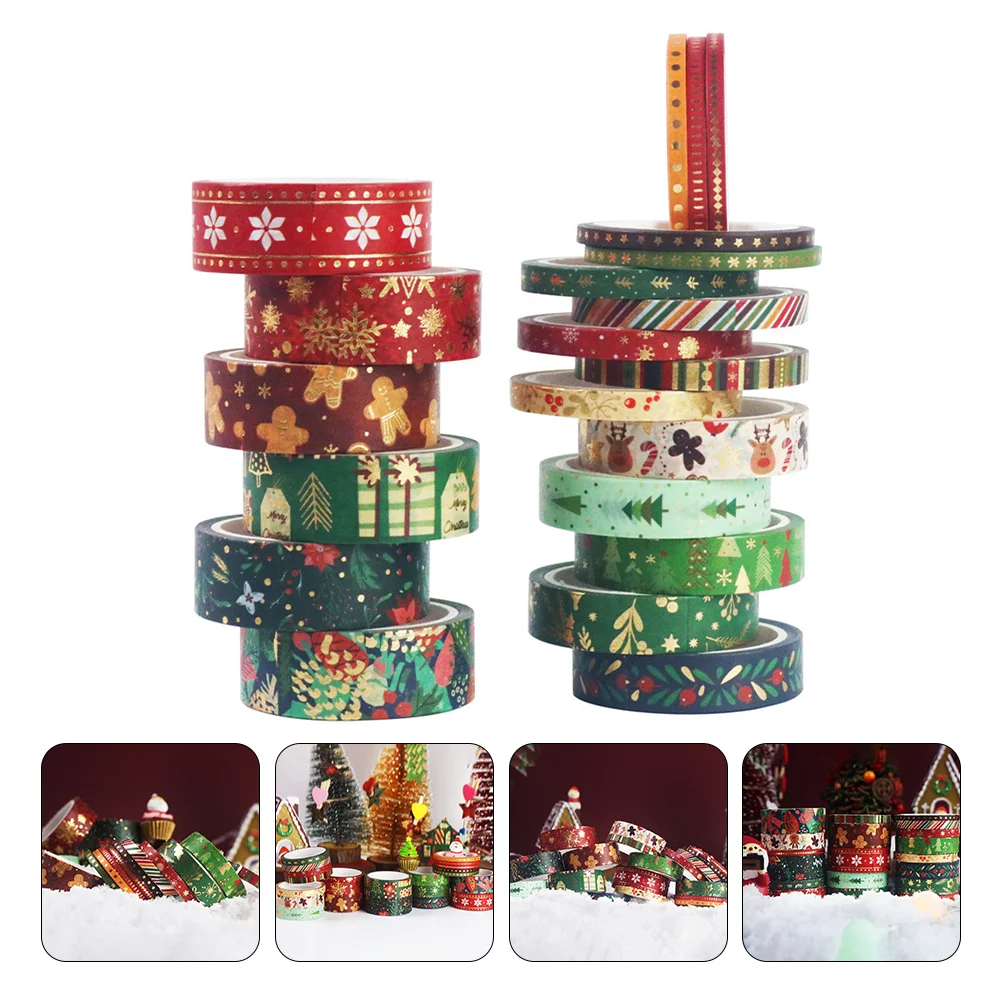 

Декоративная лента Washi для рождественских подарков, набор для упаковки праздников, Маскировочная бумага, Подарочные наклейки, для творчест...