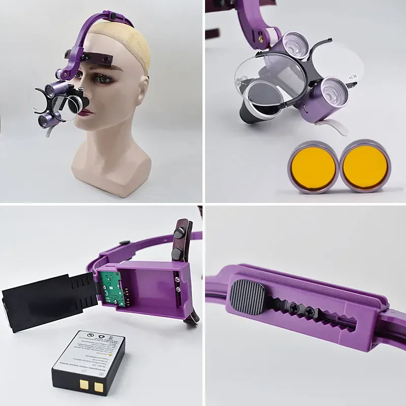 2 5X/3 5X красочные стоматологические светодиодные налобные лампы для увеличения