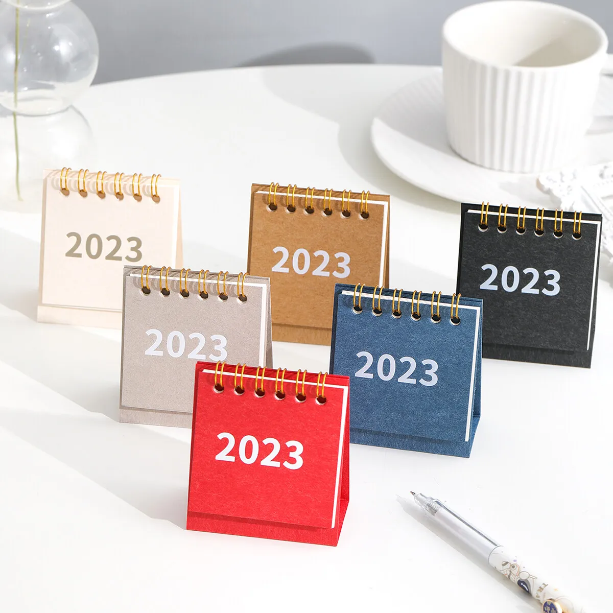 

1 Pc 2023 INS Style Retro Calendar Creative Simple Planner Decoration Desk Calendar Simple Desk Diary School Office