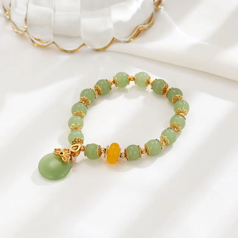 Натуральный нефритовый подвесной браслет Hotan в форме капли воды для женщин