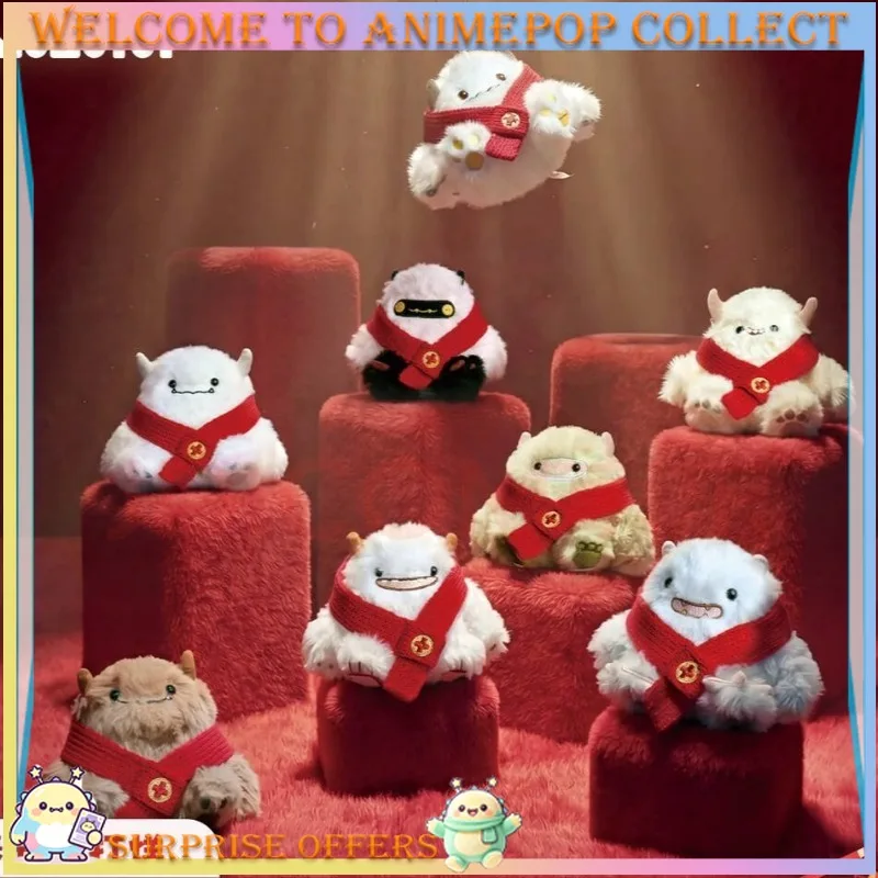 Фото MOMOTOY Dundun Beast Family Новогодняя серия плюшевых игрушек-сюрпризов в миниатюрном формате, милые модные арт-коллекционные предметы, праздничный декор для стола, теплый подарок. №1