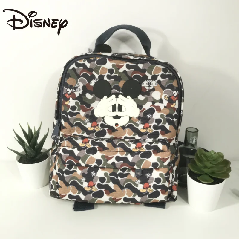 Disney Mickey Mouse Printing Pressing Three-dimensional Plastic Mickey Camouflage Children's Backpack School Bag Kindergarten