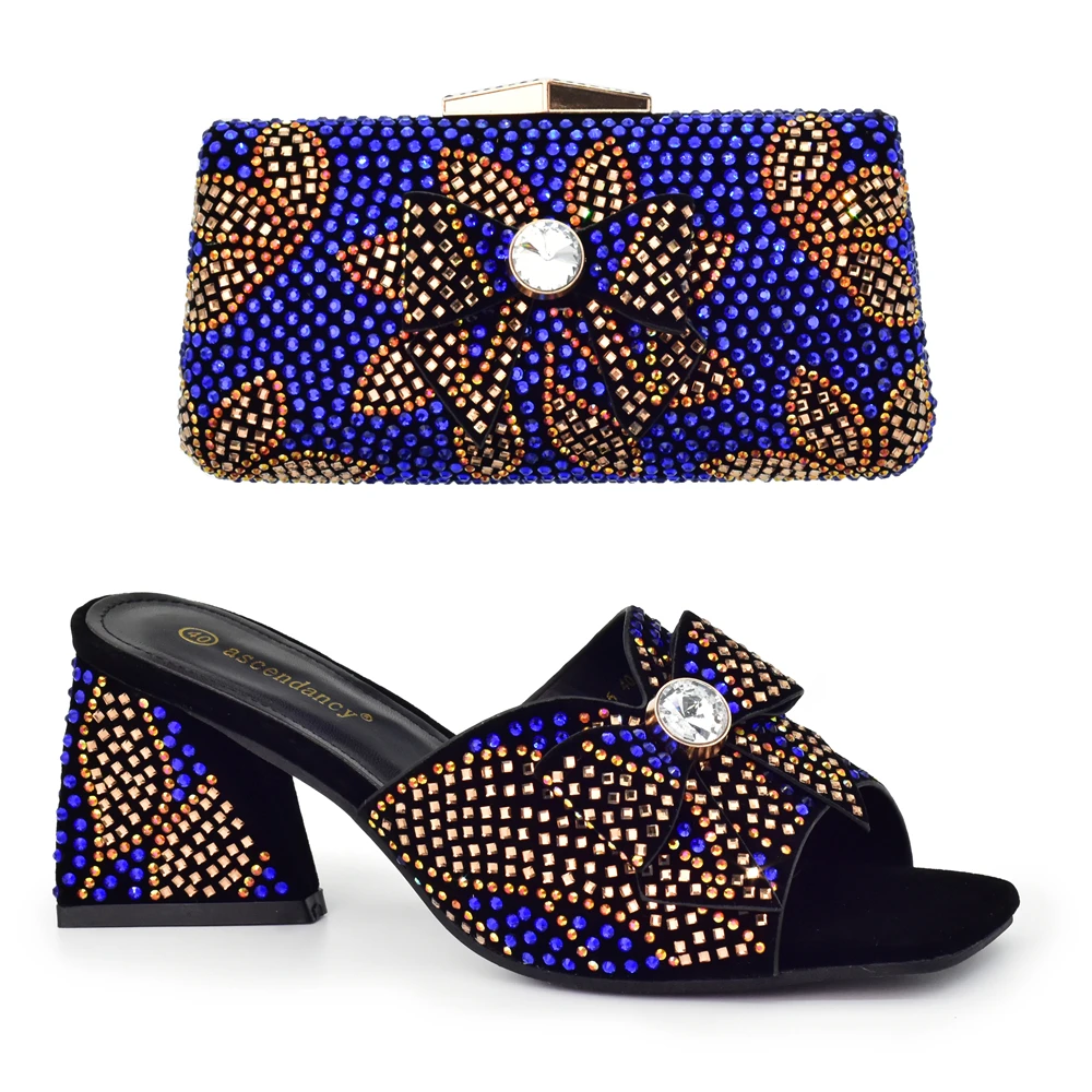 

Новая Универсальная ярко-синяя полосатая полый дизайн одинаковая квадратная сумочка модная женская обувь и сумка