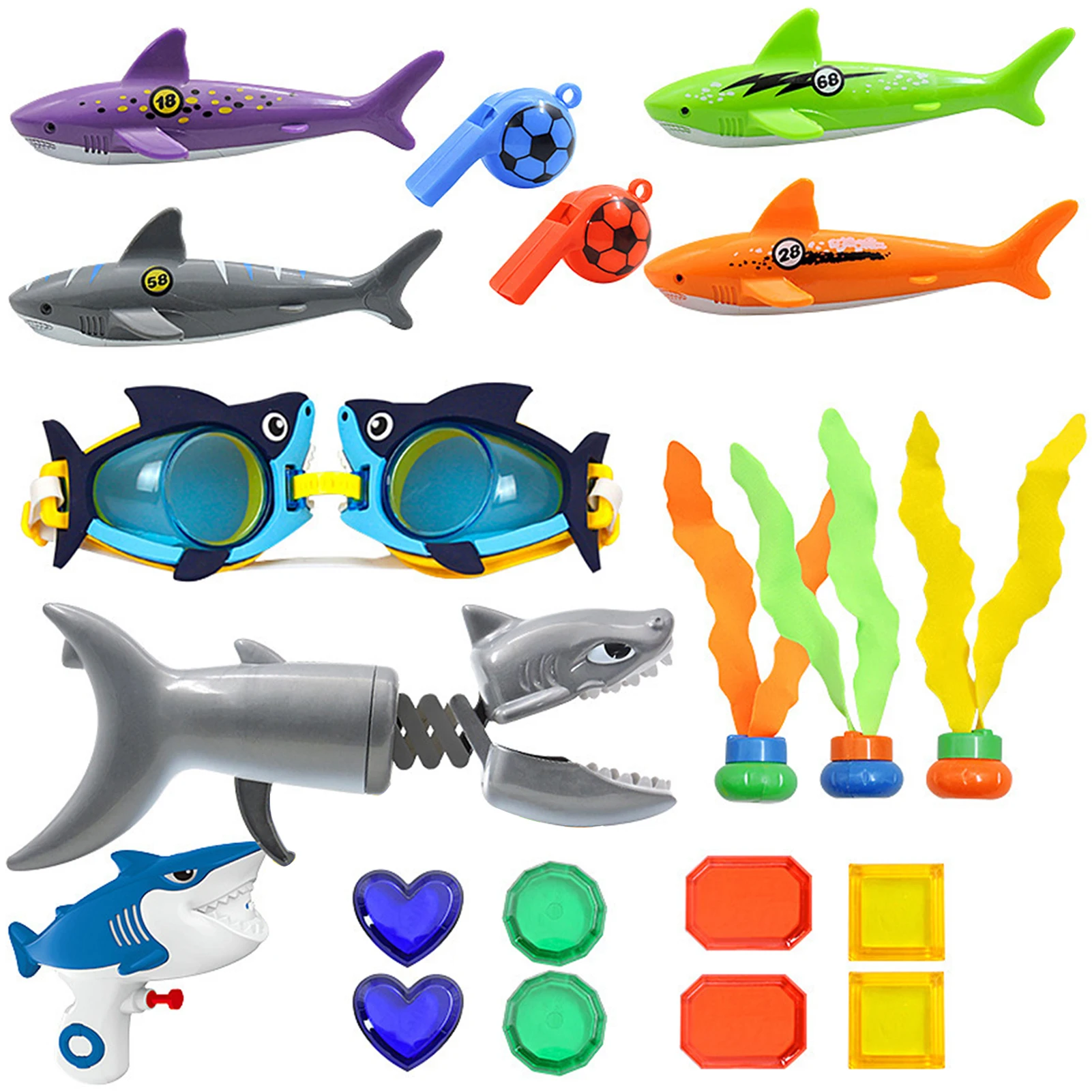 

Swimming Pool Diving Toys Underwater Swim Pool Diving Toys For Kids Colorful Seaside Water Sprinklers Goggles Set Toy