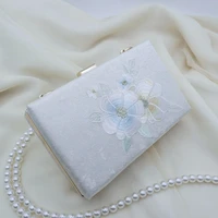 mbti chinese style embroidery shoulder bag girls 2022 summer fashion pearl chain crossing bag for women free shipping