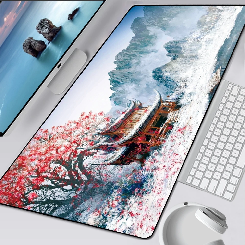 

2022.XXL Great Wave Off Mouse Pad Art Large Overlock Edge Mat Rubber Speed PC Computer Gaming Mousepad Waterproof Desk Keyboard