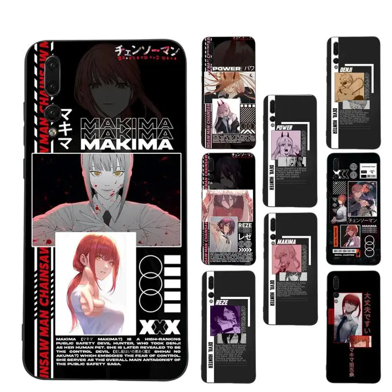 

Cute Cartoon Chainsaw Man Phone Case Soft Silicone Case For Huawei p 30lite p30 20pro p40lite P30 Capa
