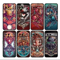 captain america marvel shockproof cover for google pixel 7 6 pro 6a 5 5a 4 4a xl 5g black phone case shell tpu coque capa cover