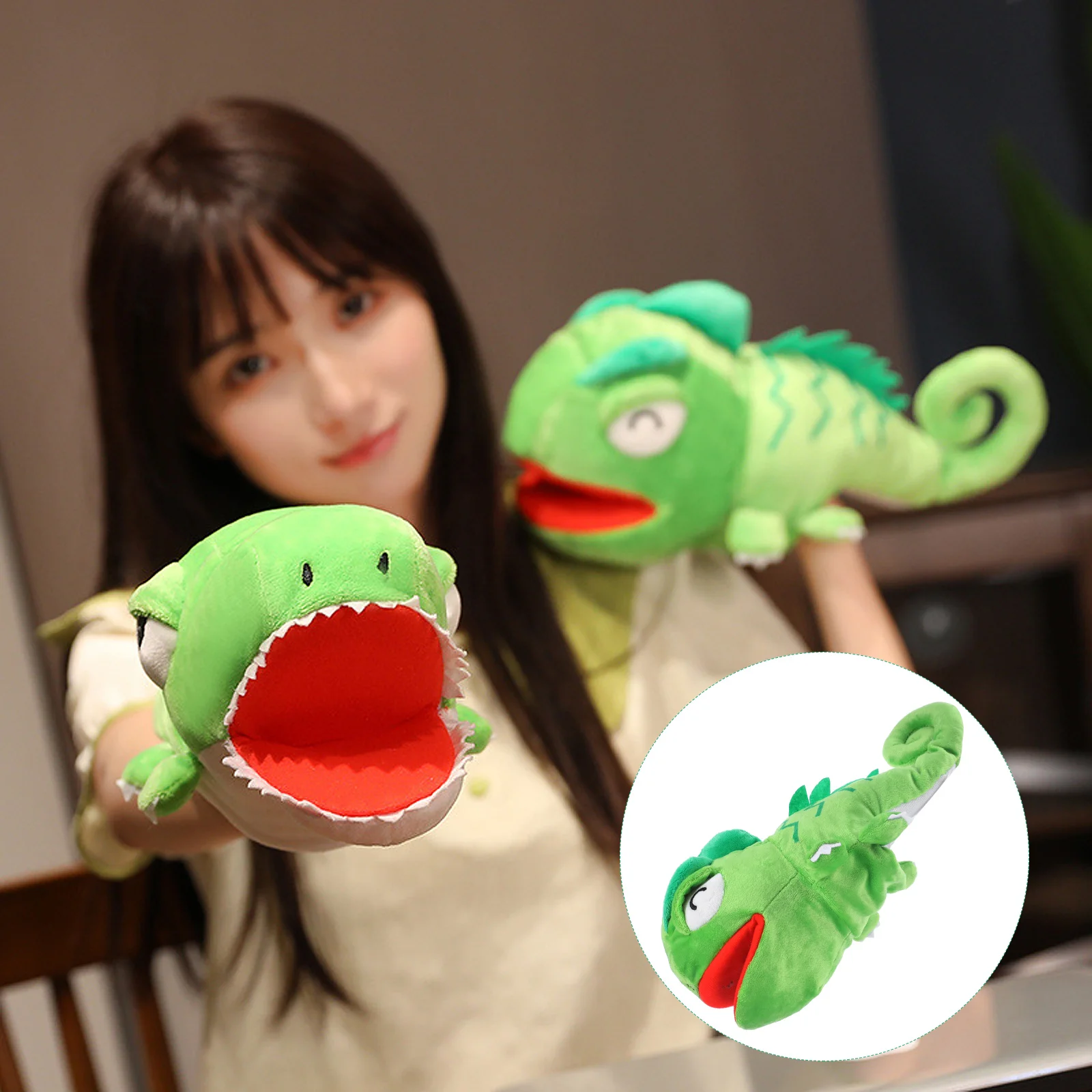 

Lizard Hand Puppet Plush Animal Rabbit Toy Gloves Reptile Kids Parent-child Crawling Baby Toys