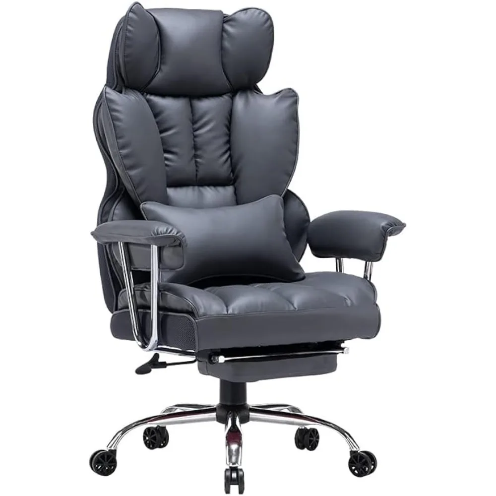 

Efomao Desk Office Chair Big High Back Chair PU Leather Computer Chair Managerial Executive Swivel Chair with Lumbar Support