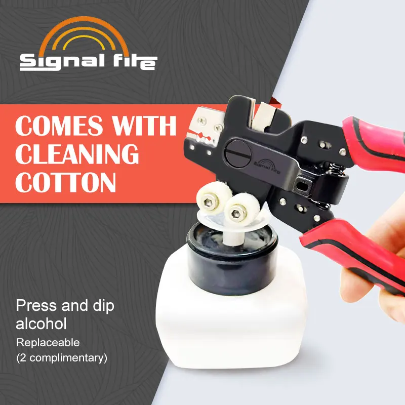 NEW For FTTH Signalfire 4 in1 Optical Fiber Stripper Multifunctional optical fiber stripper Replaceable cleaning cotton OFS-04