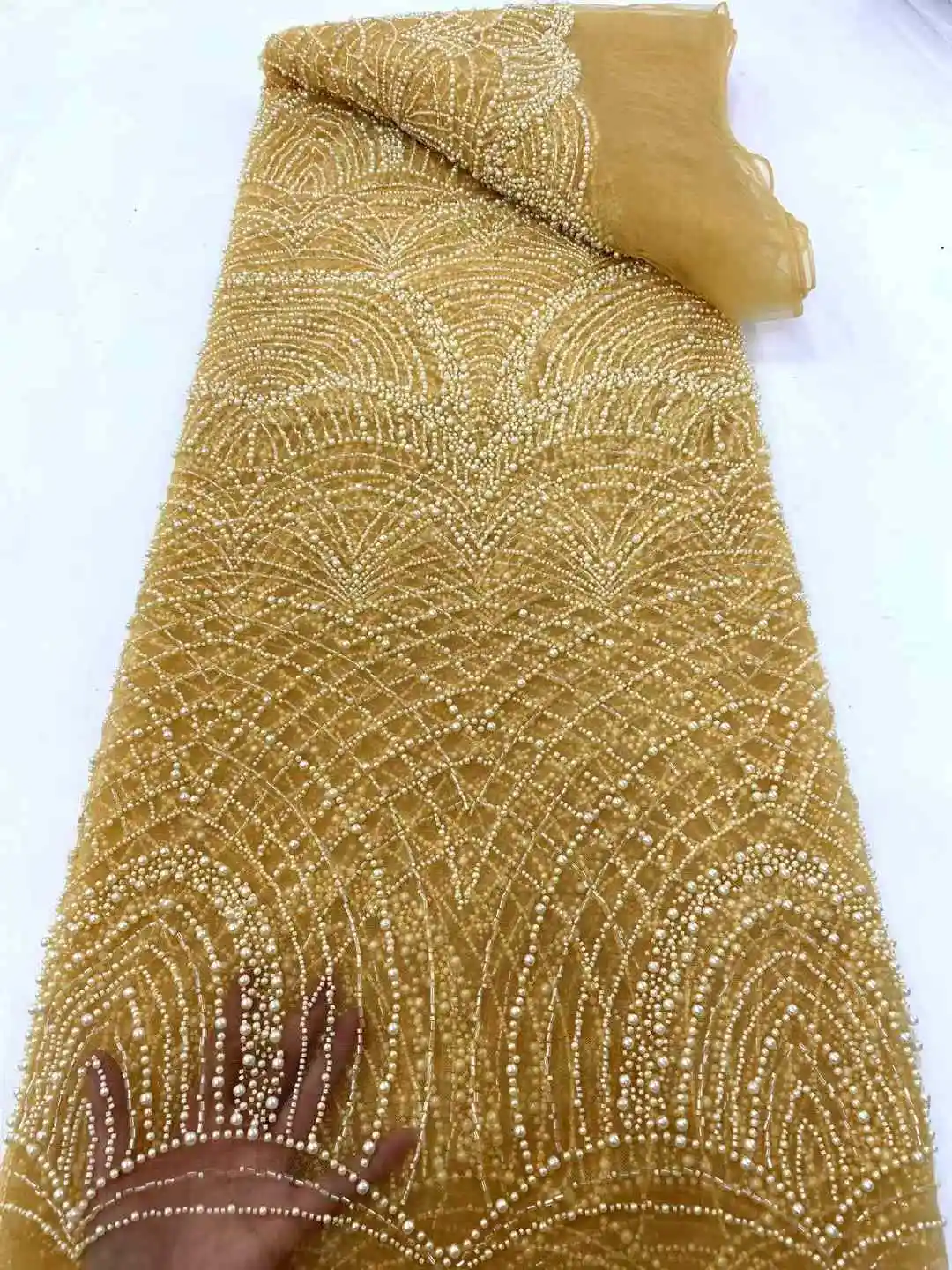 Роскошные французские бусины тяжелая кружевная ткань модная африканская для