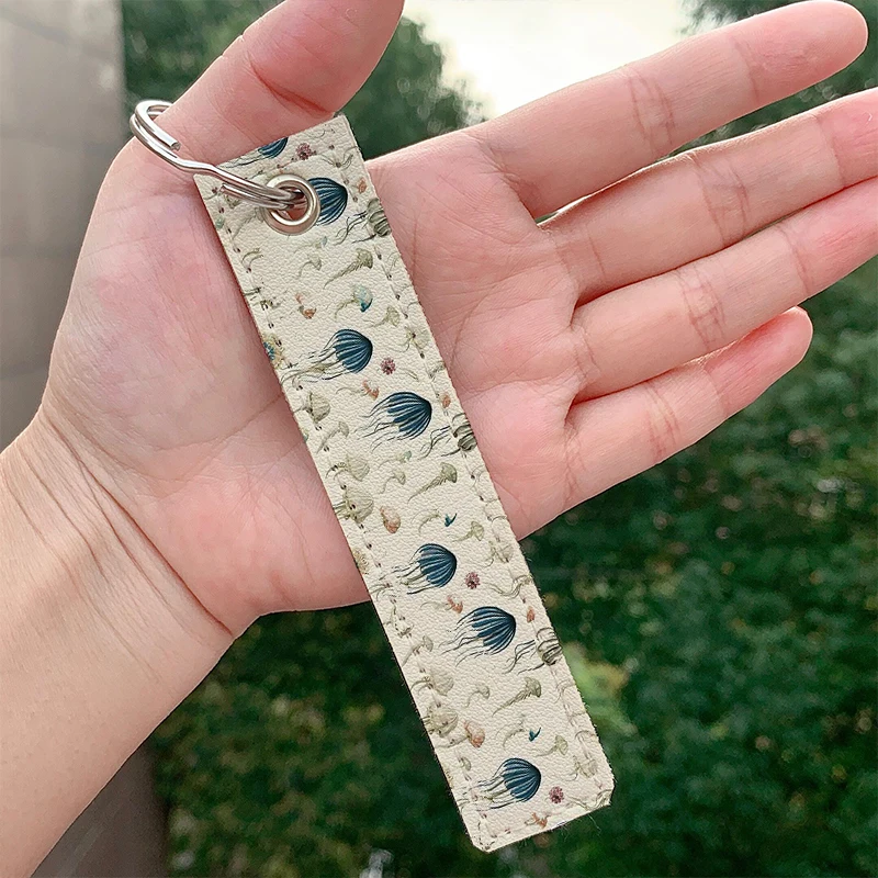 

Fashion Jellyfish Vintage Jellyfish Keychains Strap Keyrings Hanging Holder Bag Car Wallet Trinket Keychain Hanging Bag Gifts