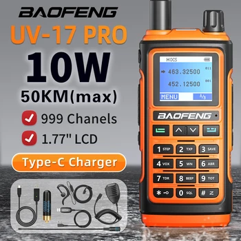 Baofeng-UV17 워키 토키 장거리 휴대용 Fm 강력한 라디오 스테이션, 사냥 햄 양방향 라디오 무선 세트 수신기