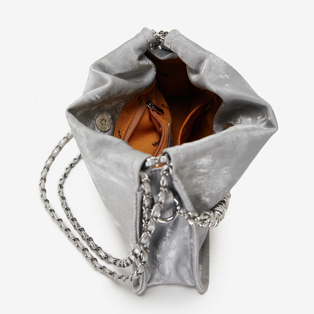 Дизайнерская сумка через плечо с рюшами модная цепочкой сумка-ведро большая