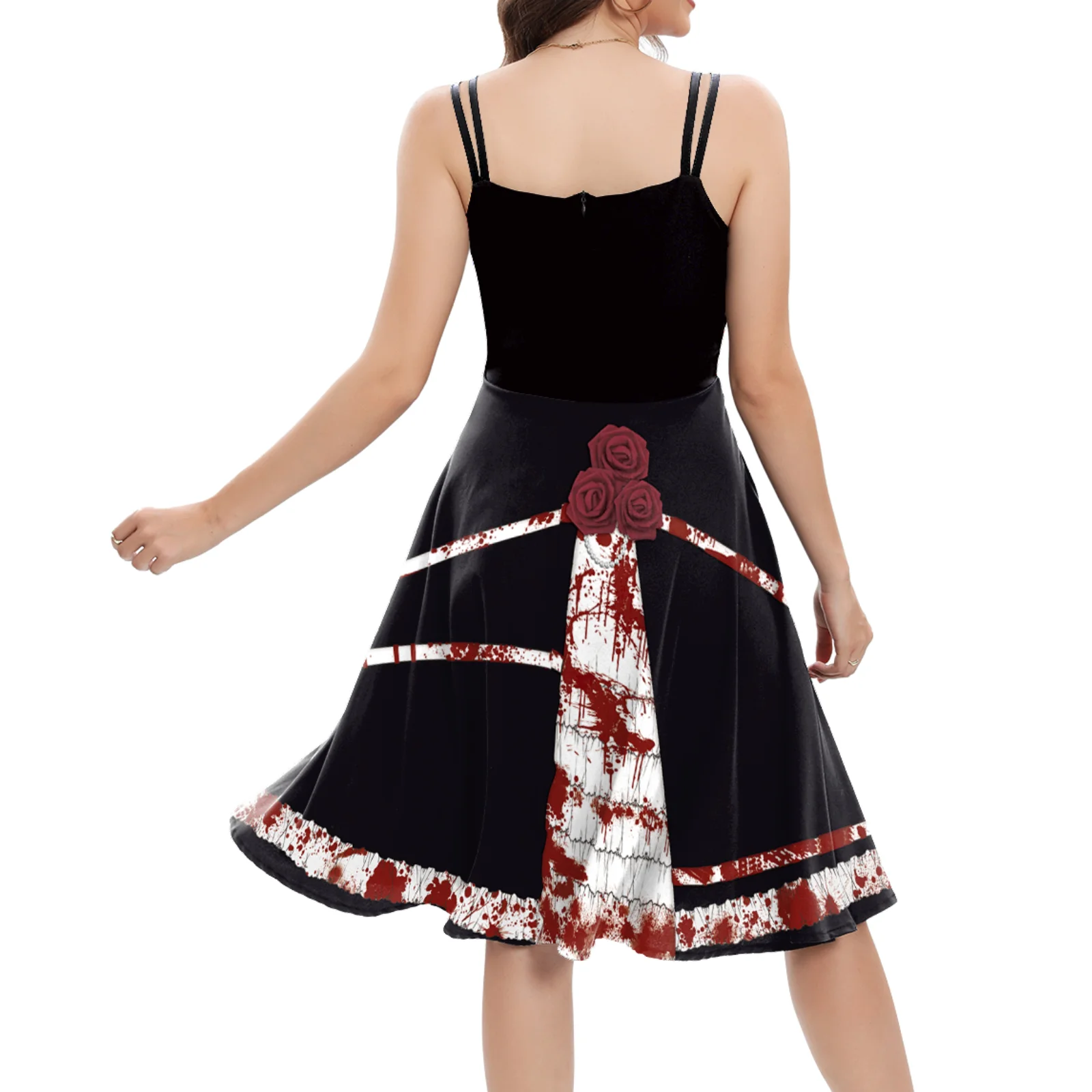 Zawaland женские платья без рукавов платье-комбинация костюм в стиле Хэллоуина с