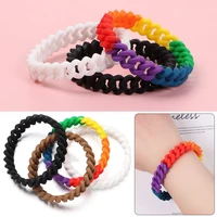 unisex cuff silica gel jewelry accessories rubber bangles charm band colorful silicone bracelets