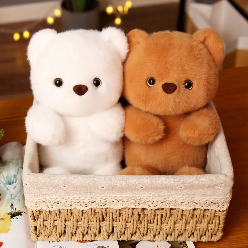 

Плюшевая кукла Тедди 2 шт./компл., Белый Коричневый медведь, мягкие животные, детские игрушки 20 см