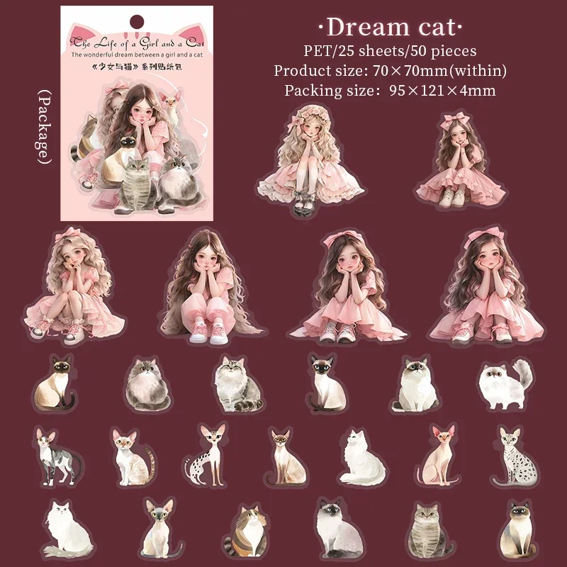 

Коллекция наклеек с девочками и кошками YCDBTH