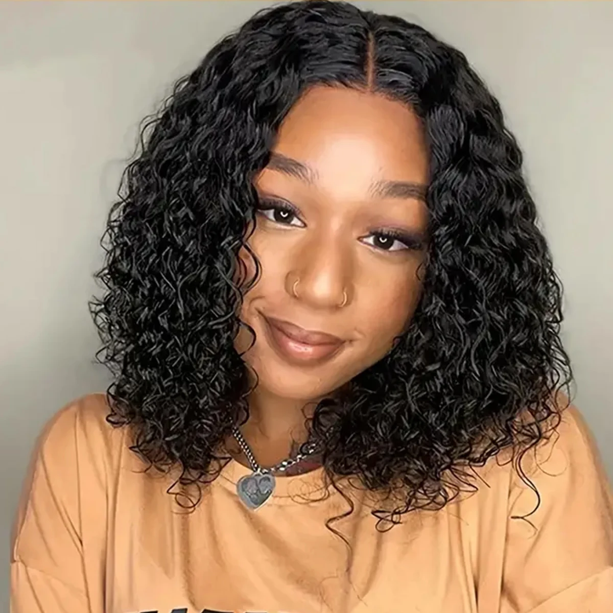 Глубокая Волна Бразильский Парик Из Человеческих Волос С Т-образной Частью 180%