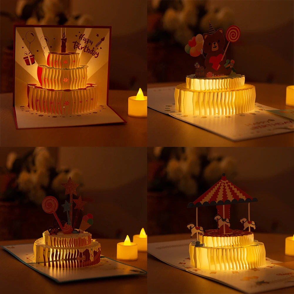 Музыкальная открытка на день рождения, детская музыкальная открытка на день рождения, 3d Музыкальная поздравительная открытка, подарок на день рождения ребенка