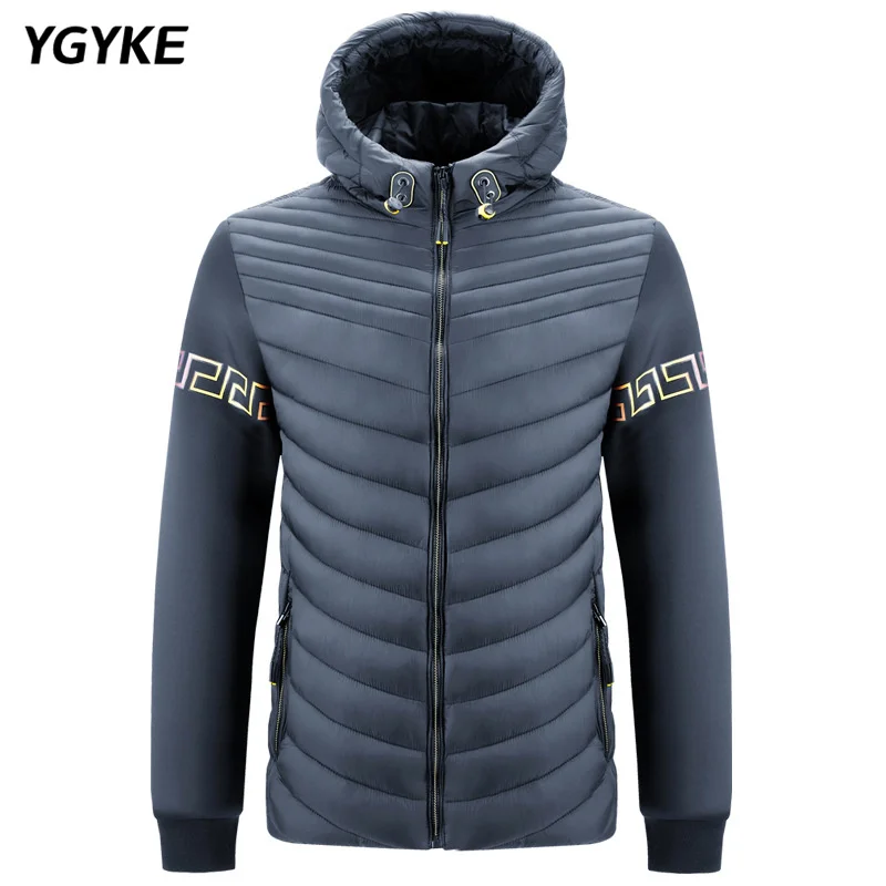 2022 New Men's Winter Parka Fashion Simple Solid Color Hooded Cotton Clothes Casual Warm Zipper Jacket Outer Top Jacket