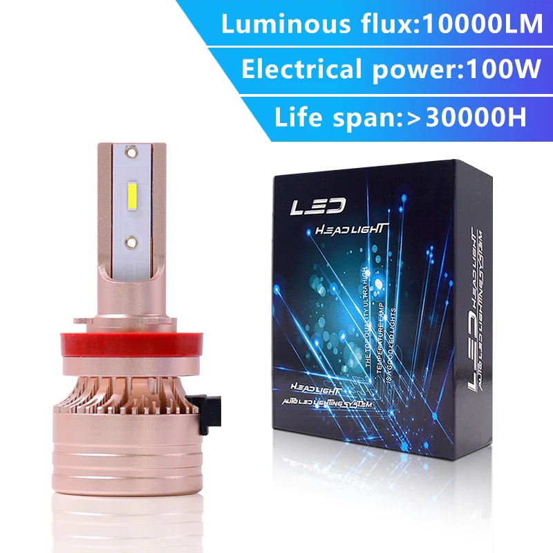 H11 фонари головного света 1860 лм 100 COB Чип 6000 Вт Высокая мощность H11 6500K-K белая Автомобильная фонарь для Ford