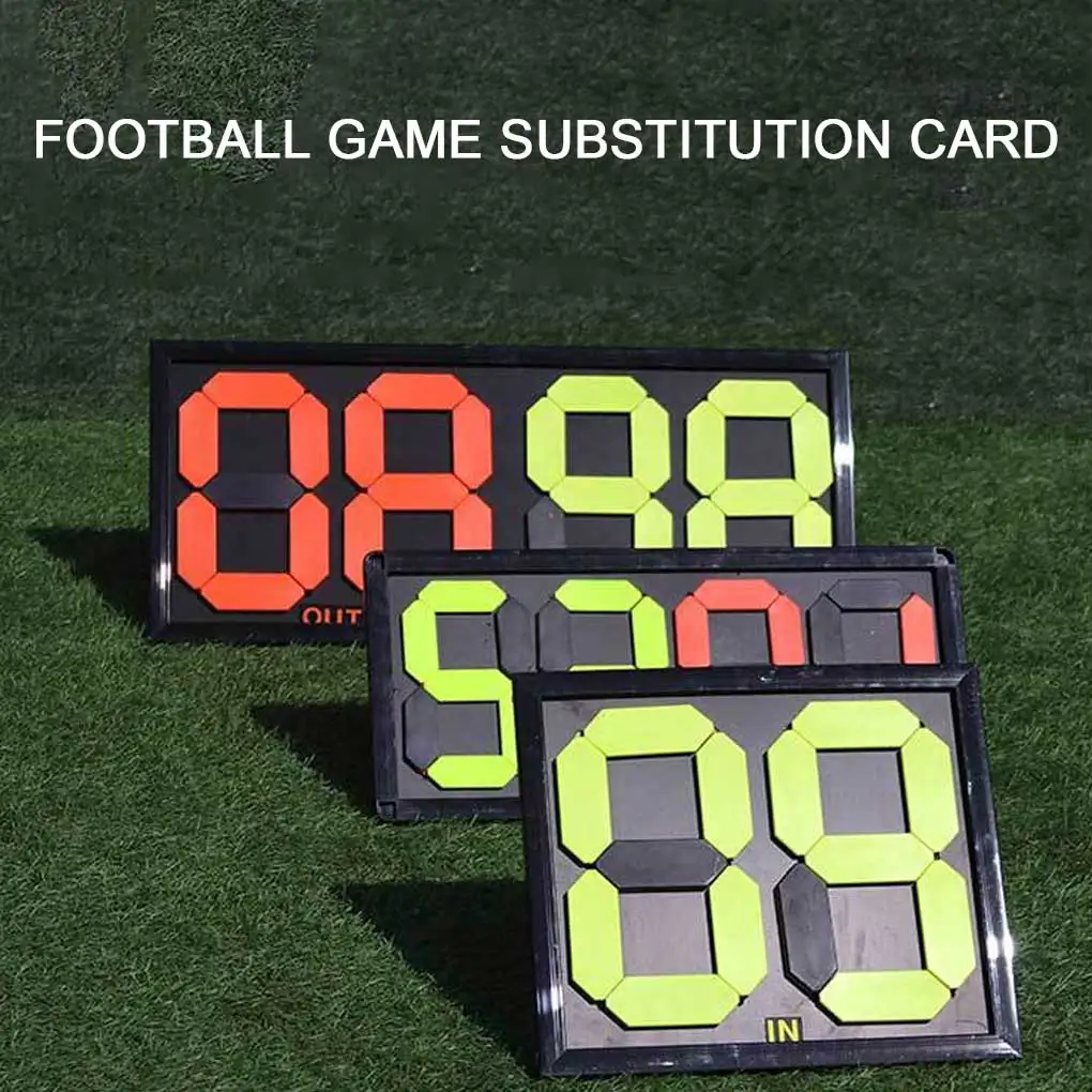 

Football Substitution Card Practical Multi-function Double-Side Plastic Eye-catching Fluorescent Display No Burr Exercise